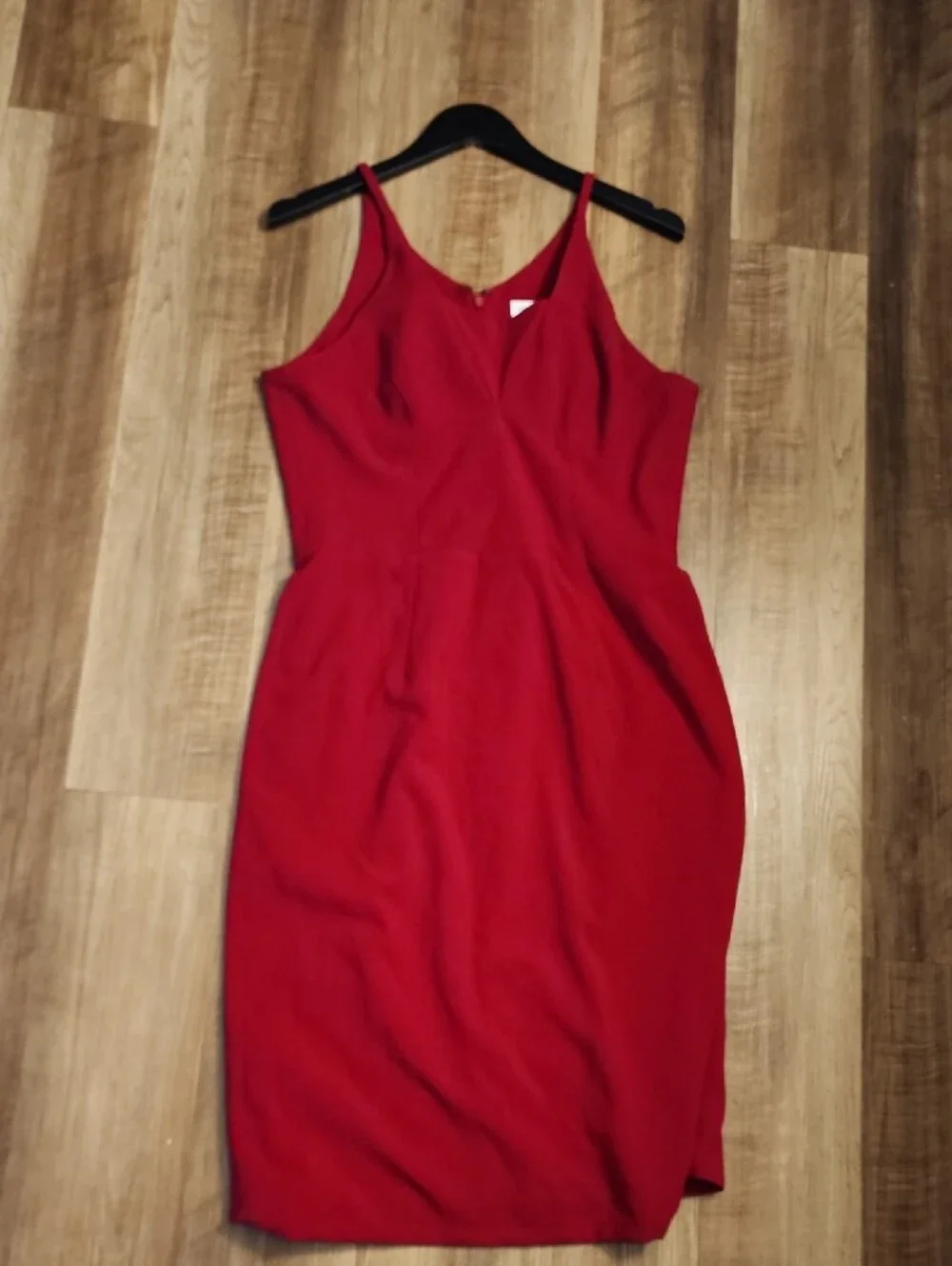Dress the Population Sandra Wine Red V-Neck Midi Dress Size L